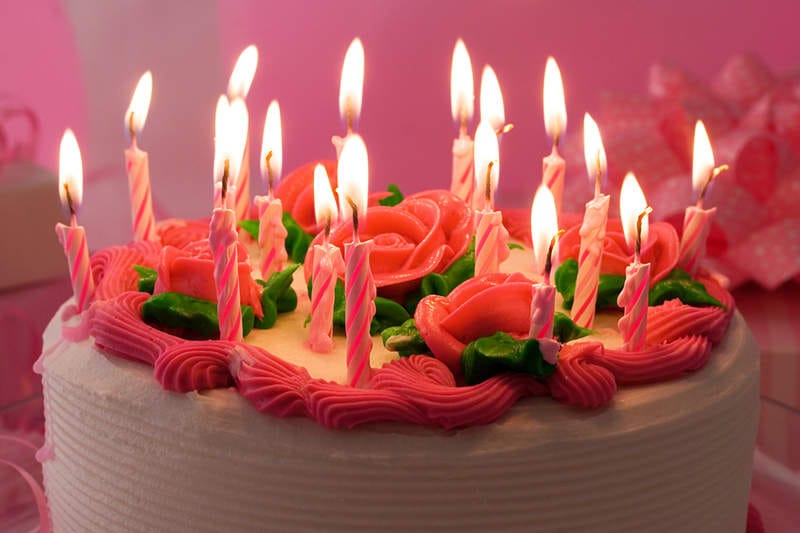 gimtadienio tortas su zvakutemis