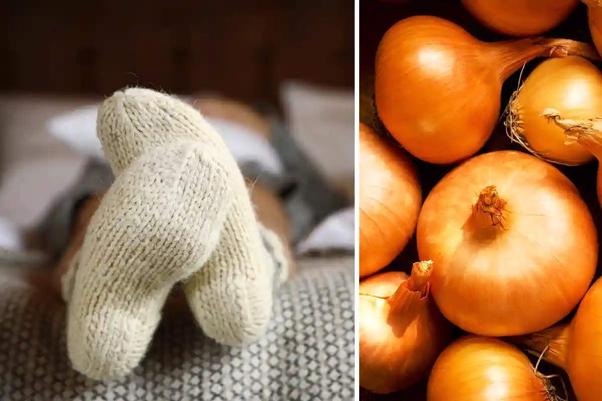 Kodėl į kojinę reikia kišti svogūną?